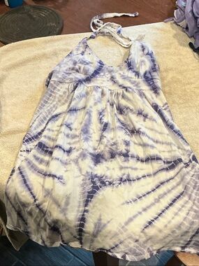 Victoria's Secret White and Purple Tie-Dye Mini Dress